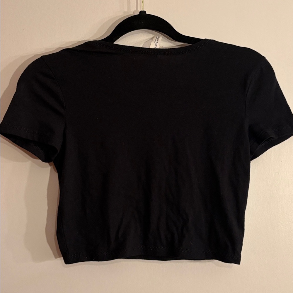 HOOTERS Multicolor Logo Graphic Bella Canvas Black Airlume Jersey Crop Tee XS/Sm - Picture 7 of 7